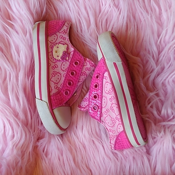 Hello Kitty Sanrio Little Girls Sneakers. Pinks & White. Sz 6M - Picture 5 of 11